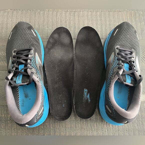 Brooks Ghost 14 Men’s Running Shoes Black Blue Size 10 - Picture 8 of 10